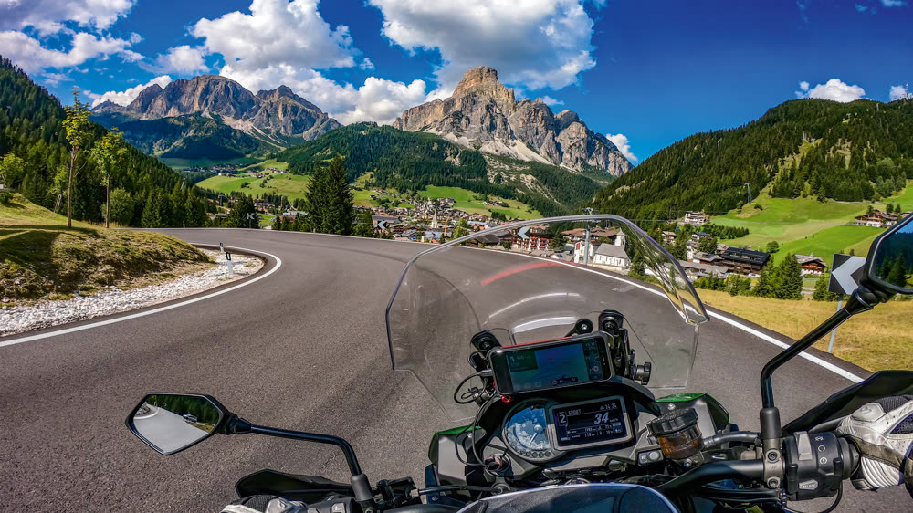 Passo Campolongo mit Blick auf Corvara in Badia
